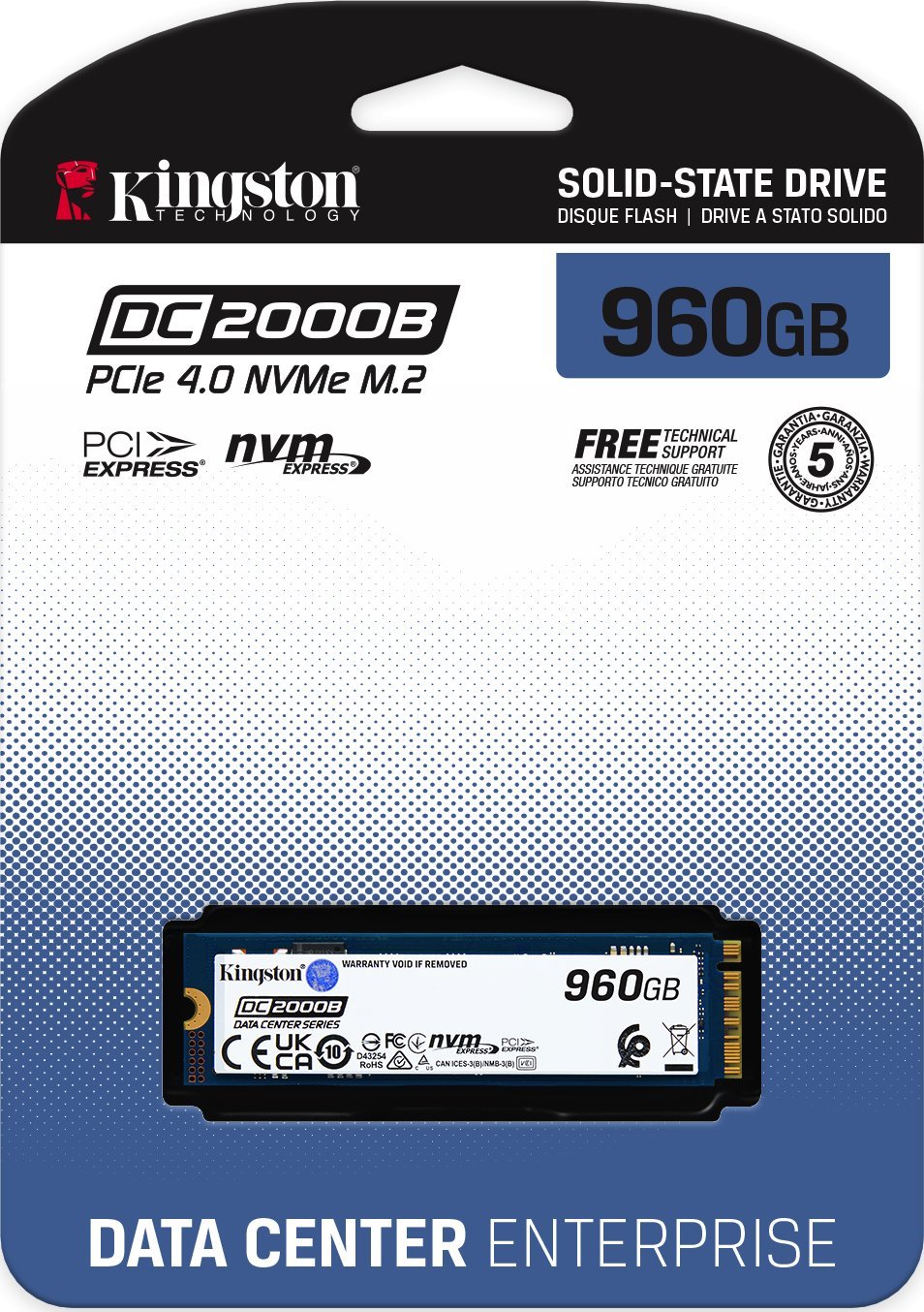 Kingston DC2000B PCIe 4.0 NVMe M.2 SSD dysk SEDC2000BM8/960G