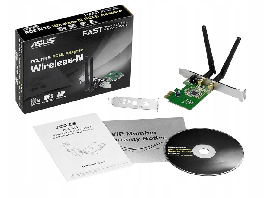 ASUS  PCE-N15  PCIe x1 90-IG1U003M00-0PA0  wireless-N karta sieciowa